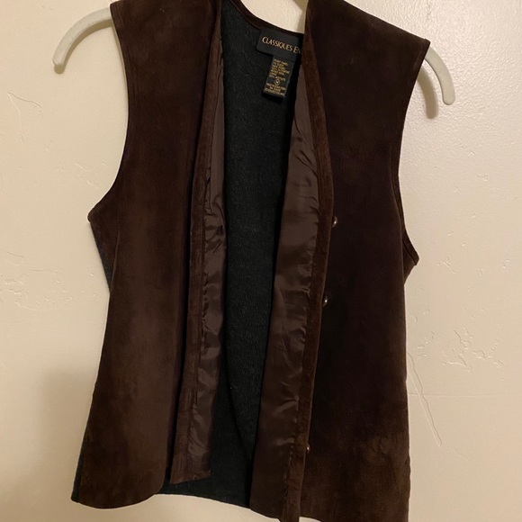 Brown suede vest M Classiques Entiere - Picture 1 of 5